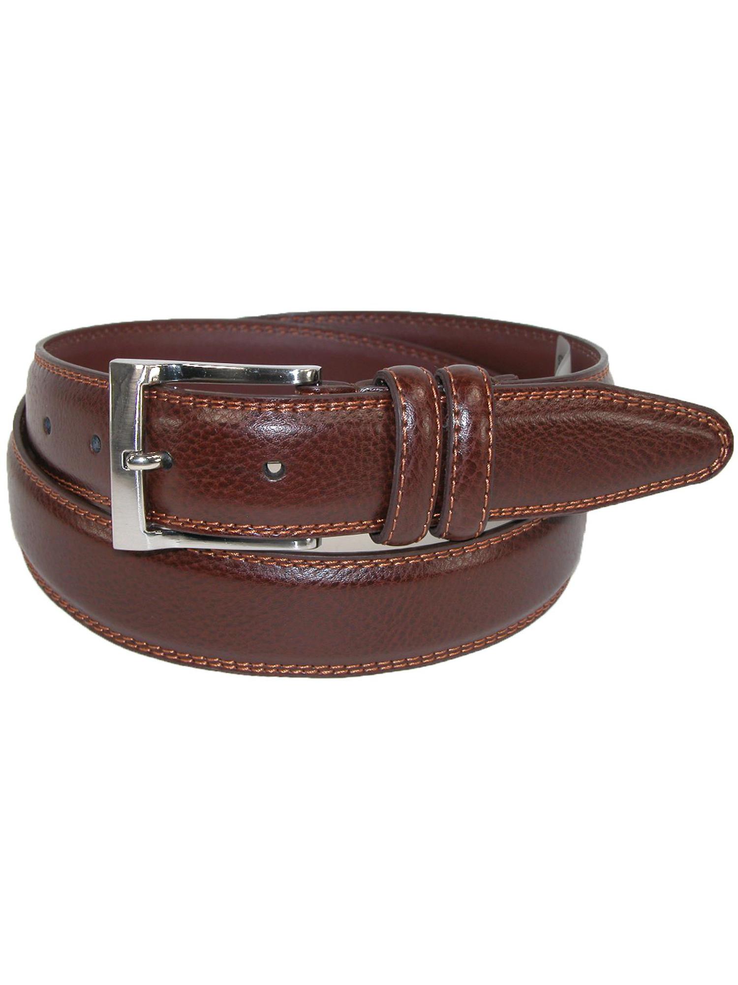 Aquarius  Pebble Grain with Feather Edge Dress Belt (Men's Big & Tall)