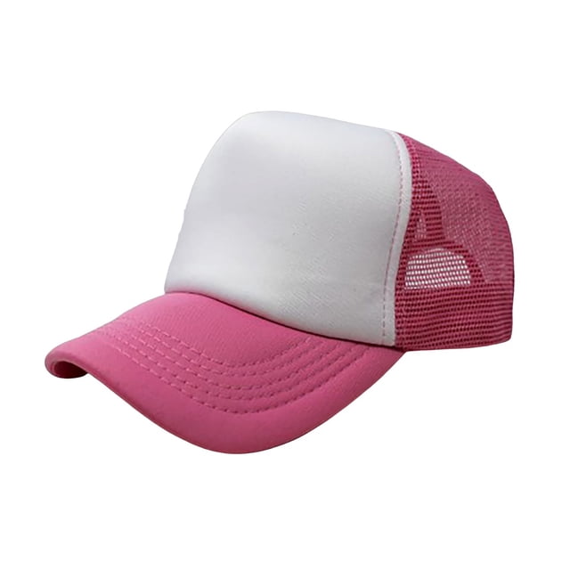 6-Pack Trucker Hat Adjustable Cap (White & Pink)