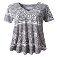 thumbnail image 1 of Woman Plus Size Short Sleeve Floral Blouses Henley T-Shirts V Neck Button Tunic Tops  M-4xl, 1 of 4