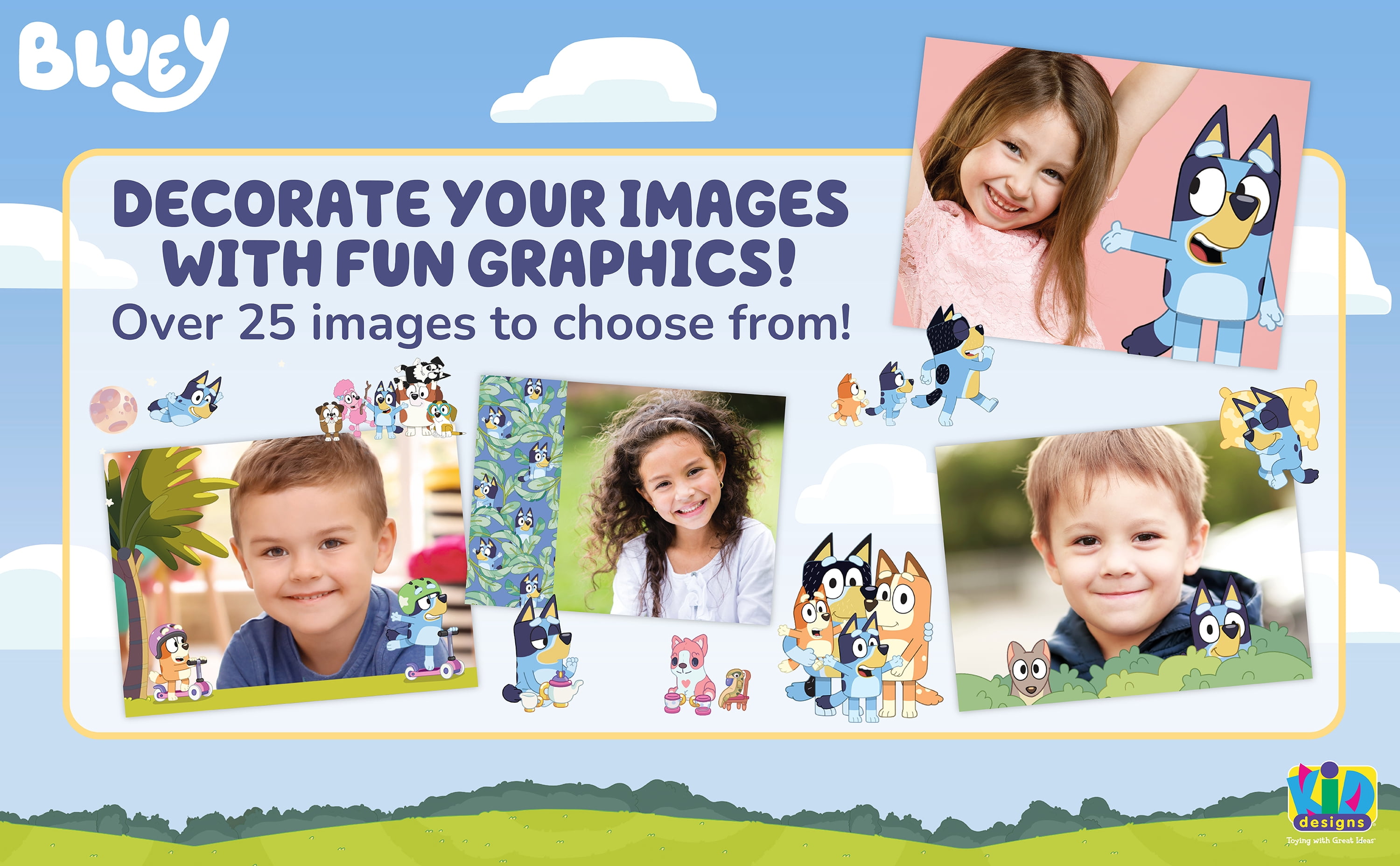 eKids Bluey Digital Camera for Kids with SD Card and Built-in Digital Stickers