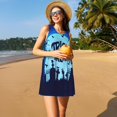 thumbnail image 3 of Daiia Robes d'Halloween Imprimées pour Femmes, Manches Courtes Tendance 2025, Robes Maxi Amples et Fluides Décontractées, 3 of 7