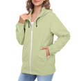 thumbnail image 2 of Comdrip Veste Légère pour Femmes! Veste Chaude Coupe-Vent Imperméable à Blocs de Couleur pour Femmes, Coupe-Vent d'Extérieur, Veste de Randonnée, Veste de Randonnée pour Femmes Légère Vert Pâle S, 2 of 5