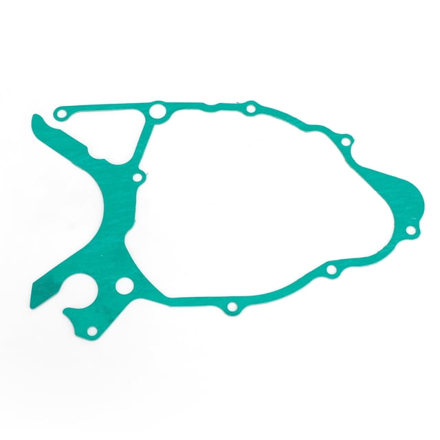Left Engine Stator Cover Gasket for Yamaha Trailway TW200 1987-2022, part number 3AW-15451-03. Made of high-quality paper material, this green gasket is designed for the left side engine crankcase. It is a direct replacement part, suitable for Yamaha TW125 (1999-2004), TW200E (1987-2022), TW200 Trailway (1987-2000), and TW225E (2002-2007). The gasket prevents leakage and maintains engine performance, offering a cost-effective solution for repairs. Package includes one stator cover gasket.