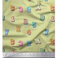 thumbnail image 1 of Soimoi Polyester Crepe Fabric Numbers & Alphabets Text Decor Fabric Printed Yard 52 Inch Wide, 1 of 3