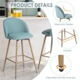 thumbnail image 4 of Homy Casa Set of 2 Counter Stools with Upholstered Seat and Wood Legs, 26" Height, for Hotel Lounge, Breakfast Area, and Cafe Bar, 4 of 7