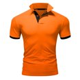 thumbnail image 2 of BOBOGOJP Mens Knit Polo Shirts Short Sleeve Performance Moisture Wicking Polo Shirts for Men (Orange,5XL), 2 of 4