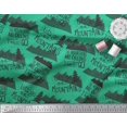thumbnail image 3 of Soimoi Green Velvet Fabric Mountains & Text Print Fabric by the Yard 58 Inch Wide, 3 of 5