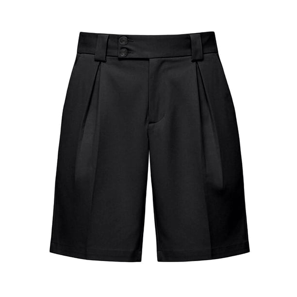 black dress shorts mens JYnXIANTI Lightweight Classic Fit Bermuda Shorts Comfort Formal Business Casual Work Shorts Summer Clothes Size:2XL / 44-46 (Waist 96-106 cm, Hips 120-132 cm) 95% Polyester link-celia-long-sleeve-ankle-gown oh polly long black