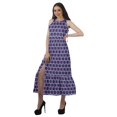 thumbnail image 3 of Moomaya Robe Longue Maxi de Fête pour Femmes en Rayonne Imprimée à Encolure Licou avec Fente avant, 3 of 4
