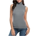 thumbnail image 1 of tarylea Womens Sleeveless Tops Plus Size High Neck Tank Tops Slim Fitted Undershirt Basic Layer Tees, 1 of 5