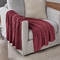 thumbnail image 1 of Mainstays Black Crimson Chenille Throw, 50" x 72", 1 of 6