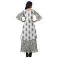 thumbnail image 2 of Moomaya Printed High Low Crop Top Kurti Palazzo Set Ethnic Indian Clothing Set For Womens, 2 of 8