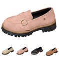 thumbnail image 2 of XIMIN Mocassins à Plateforme pour Femmes à Enfiler Confortables en Suède Mary Jane Bout Rond Uniforme Robe Église École Chaussures pour la Marche Mode Couleur Unie Décontracté Quotidien, 2 of 8