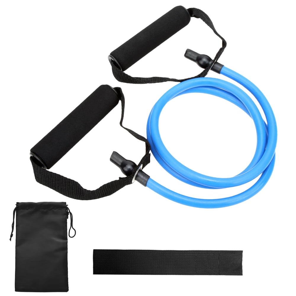 Yeacher Resistance Toning Tube Bands Fitness Workout Elastic Exercise Band with Door Anchor and Carry Bag
