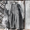 thumbnail image 2 of Combinaison Sans Manches d'Été pour Femmes à Rayures, Ample, avec Poches, en Coton et Lin, Barboteuse Salopette, 2 of 8