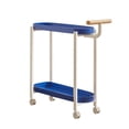 thumbnail image 2 of Table d'Appoint Portable à Roulettes Crème, Table de Bout Mobile, Organisateur de Rangement Robuste à 2 Niveaux avec Roues Silencieuses à 360°, Table Gigogne Compacte pour Chambre, Salon et Petits Espaces, Bleu, 2 of 6