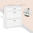 thumbnail image 3 of HOMCOM Armoire à Chaussures Moderne avec 3 Tiroirs pour 16 Paires de Chaussures Blanc, 3 of 10