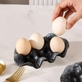 thumbnail image 1 of Fwttom Ceramic Egg Tray, Egg Tray Ceramic Material Sauces Snack Tray Dividing Plates Tableware Kitchen Supplies, 1 of 6