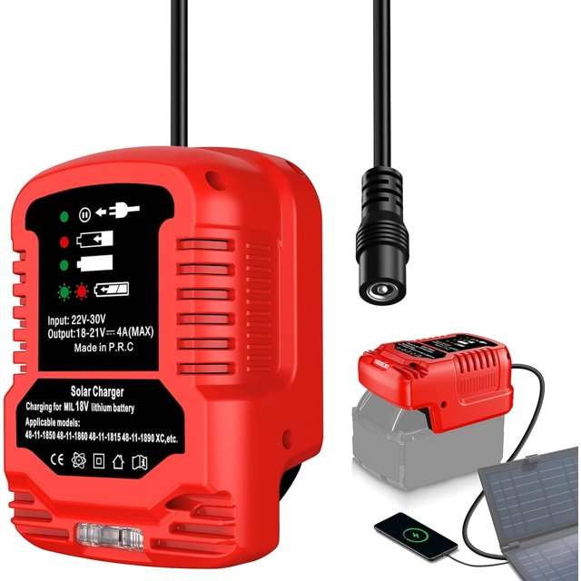 Solar Charger Adapter for Einhell 18V Battery,Portable,Outdoor Work,Camping