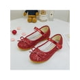 thumbnail image 5 of Woobling Ballerines Mary Jane Basses pour Filles, Chaussures de Robe à Paillettes, Chaussures de Princesse Scintillantes, Mariage, Décontractées, Bout Rond, Ballerine Plate Rouge 4Y, 5 of 5