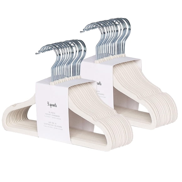 3 Sprouts Velvet Baby Hangers - Non-Slip, Infant & Toddler Velvet Hangers - Slim Kids Hangers & Baby Clothes Hangers, Cintres Pou