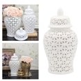 thumbnail image 4 of jifeng Traditional Ceramic Ginger Jar for Table Floral Arrangement Decoration White S, 4 of 9