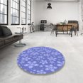 thumbnail image 4 of Ahgly Tapis Rectangulaire Lavable en Machine Intérieur Transitionnel Bleu Denim, 6 Pieds x 9 Pieds, 4 of 7