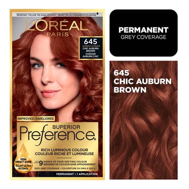 L'Oréal Paris Superior Préférence, Coloration Permanente, 645 Châtain Auburn Chic, 1 kit