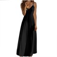 thumbnail image 3 of Robes d'Été pour Femmes Zeophrasy Robe d'Été Unie à Col en V avec Bretelles Réglables Cadeau de Fête des Mères pour Femmes Filles, 3 of 8