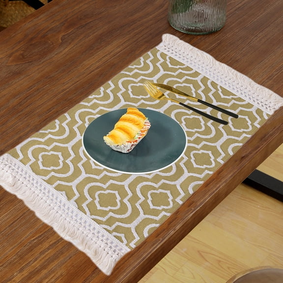 EGNMCR Kitchen Utensils Set, Cooking Utensils Set, Placemats Napkins New Thick Cotton And Linen With Tassel Placemats Insulated Placemats Beautiful And Practical Table Insulation Mat Placemat Napkin