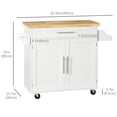 thumbnail image 3 of HOMCOM Îlot de Cuisine avec Rangement, Chariot Roulant, Blanc, 3 of 10
