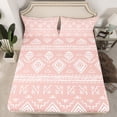 thumbnail image 2 of Erosebridal Bohemian Aztec Twin Sheet Sets, Tribal Geometric Pattern Bedding Twin Size, Pink 3-Piece, 2 of 7