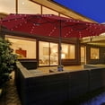 thumbnail image 1 of Gymax Outdoor 15' Double-Sided Patio Umbrella 48 Solar LED Lights Crank & Base Wine, 1 of 9