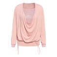 thumbnail image 4 of Womens T Shirts Solid Sequined Long Sleeve Loose Womens Tops Pink S, 4 of 4
