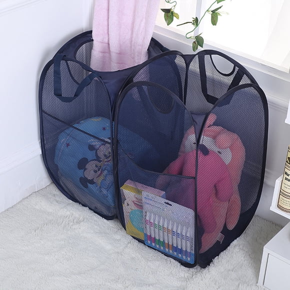 Outgeek Laundry Bag Household Collapsible Mesh Laundry Hamper Laundry Basket with Carry Handle Laundry Organizer Storage Basket for Home