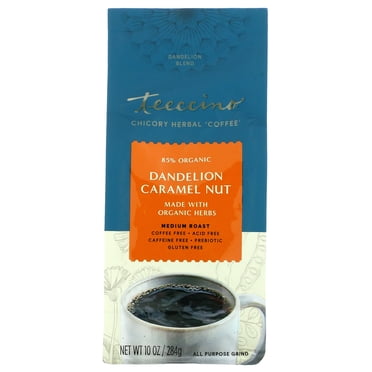 Teeccino , Café aux Herbes à la Chicorée, Torréfaction Moyenne, Pissenlit Caramel Noix, Sans Caféine, 10 oz (284 g)