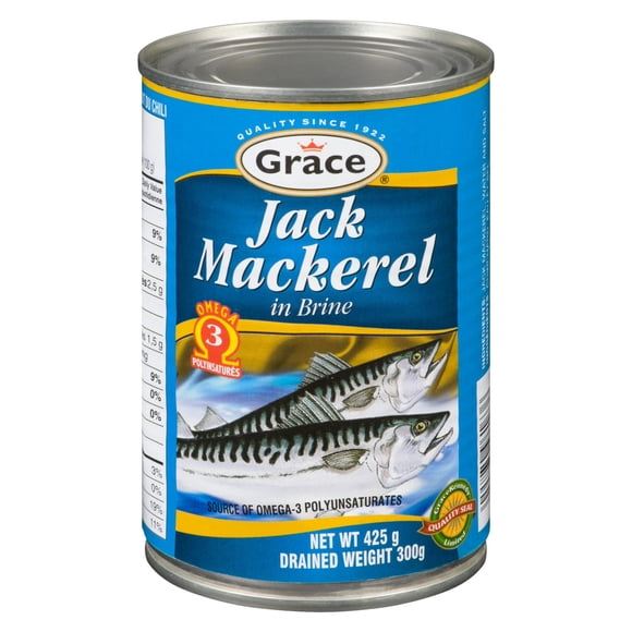Grace Jack Mackerel in Brine, 443 g Can