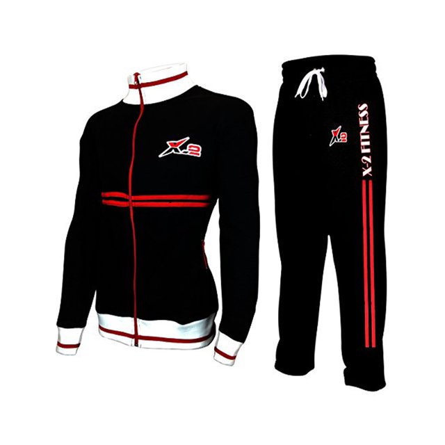 X-2 Survêtement de Sport pour Hommes à Fermeture Éclair Complète en Molleton Coloré pour Jogging
