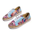 thumbnail image 1 of Casual Lace-up Zipper Design Colorful Printed Platform Casual Sneakers, 1 of 9