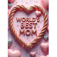 thumbnail image 4 of Glittery World's Best Mom Banner with Heart and Rope Elements Valentine's Day Party Decorations Backdrop Background Photography Props Family Gatherings Mom Appreciation Events, 4 of 4