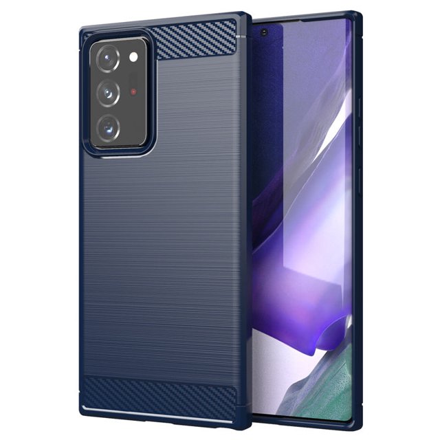 PANDACO Navy Brushed Metal Case for Samsung Galaxy Note 20 Ultra