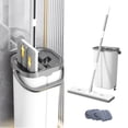 thumbnail image 2 of Mop And Bucket With Wringer Set Wet & Dry Use Flat Mop And Bucket System With 2 Washable Microfiber Pads Flat Mop With Stainless Steel Handle Mop Bucket Set For Hardwood Tile V Mop Spray Reusable, 2 of 4