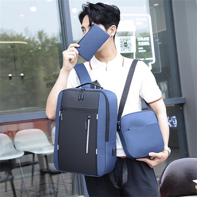 Yhmxh Closet Organizers and Storage 3Pcs/Set USB Charging Port Camping Travel Backpack Business Daypack Storage Device