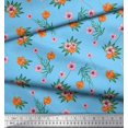 thumbnail image 2 of Soimoi Poly Georgette Fabric Leaves & Floral Printed Fabric 1 Yard 52 Inch Wide, 2 of 5