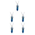 thumbnail image 2 of QualitChoice Hexagon Column Charm Exquisite Women Men Making Findings Handmade Anniversary Hanging Pendants Colorful Crystal Blue 5Set, 2 of 6