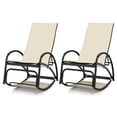 thumbnail image 1 of Gymax 2PCS 2-in-1 Outdoor Rocking Chair with 4-Position Adjustable Backrest Curved Armrests Beige, 1 of 10
