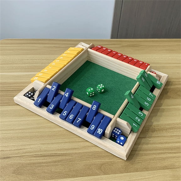 cpengpj Shut The Box Jeu de dés Traditionnel Mathématique en Bois pour Pub 4 Joueurs
