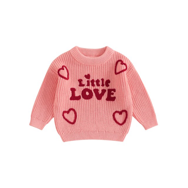 Gupgi Chandails de Printemps pour Filles, Mode Cœur d'Amour, Manches Longues, Col Rond, Pulls pour Bébés Filles