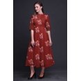 thumbnail image 3 of Bimba Robe à Manches Roulées pour Femmes à Imprimé Floral, Col Mandarin, Chemise Boutonnée - Très Petit, 3 of 5