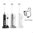 thumbnail image 4 of Batteur à Main Électrique Mousseur à Lait avec 3 Fouets en Acier Inoxydable, Noir, 4 of 5